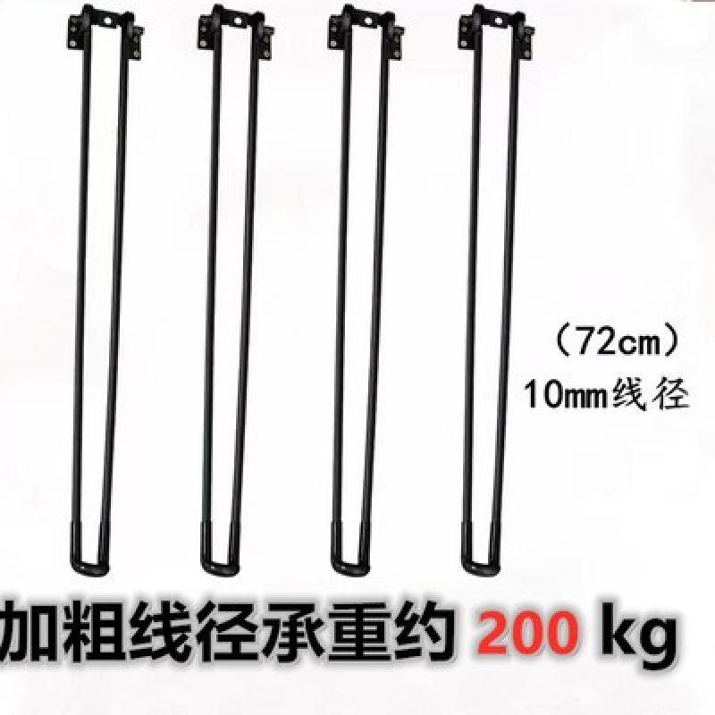 猫の足、黒の折りたたみ足、厚みのある72cm、ネジ付き4個セット、耐荷重約200kg