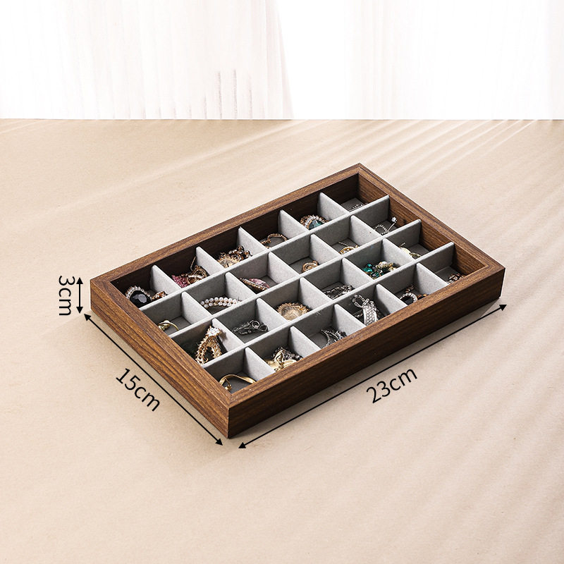 ブラックウォールナット 小 グレー 24グリッドプレート