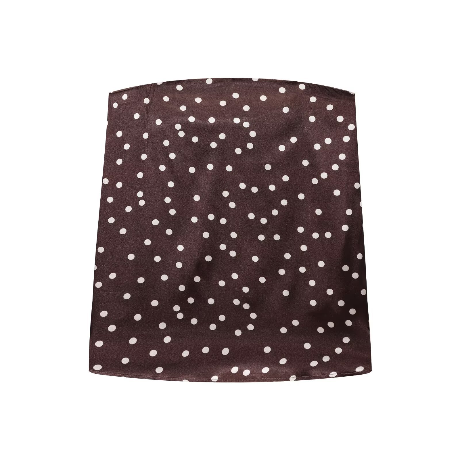 ブラウンの水玉トップス