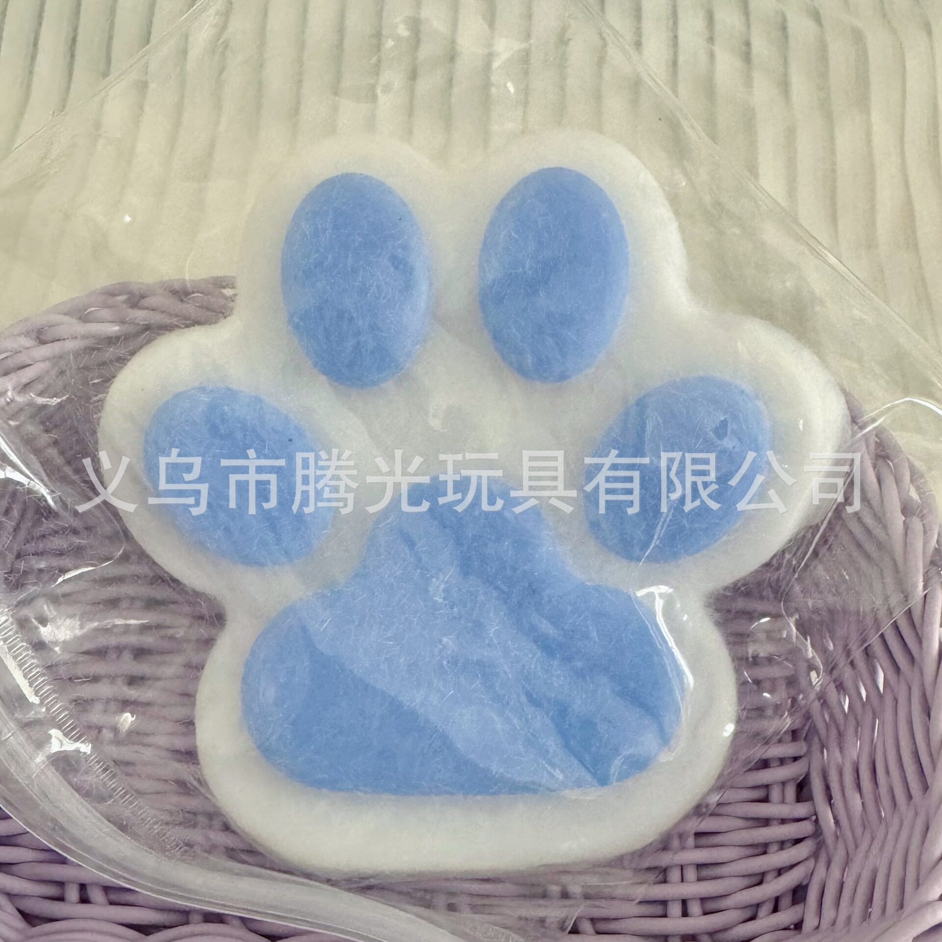 15cm ビッグマック植毛キャットクロー - ホワイトとブルー