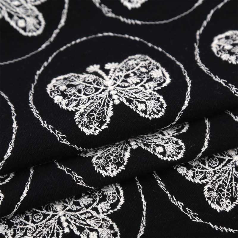 E20724-A ブラック (幅125cm 綿30% 麻70%)