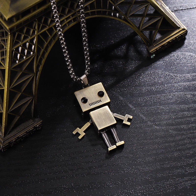 Xl 0256銅色ロボットとスチールチェーン70cm