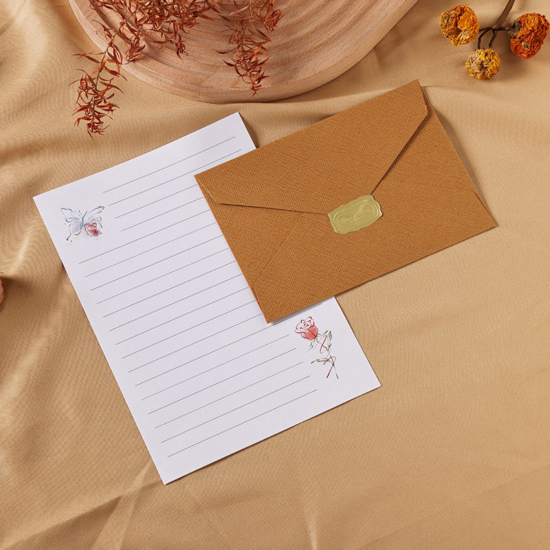 麻布ブラウン封筒1枚 + 箔押しシール1個【シールランダム】