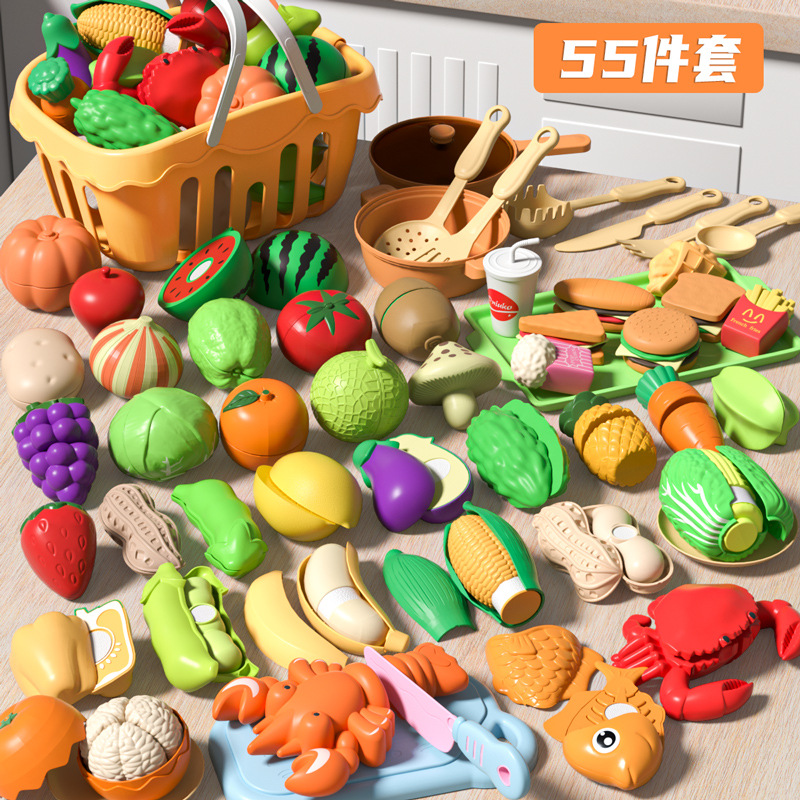 皮むき可能+カット可能 バスケット付き 55個セット 【カットできる果物・野菜26個】