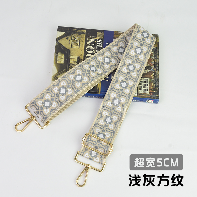 ライトグレーの正方形パターン (超幅広 5CM)
