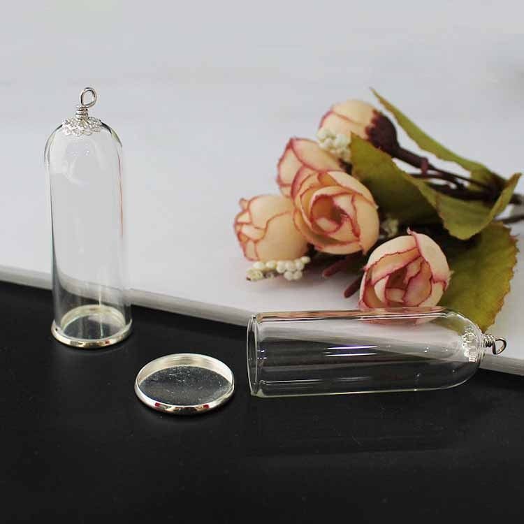 50X18MM ベルジャー + レースキャップ + シルバーのシンプルなサポート