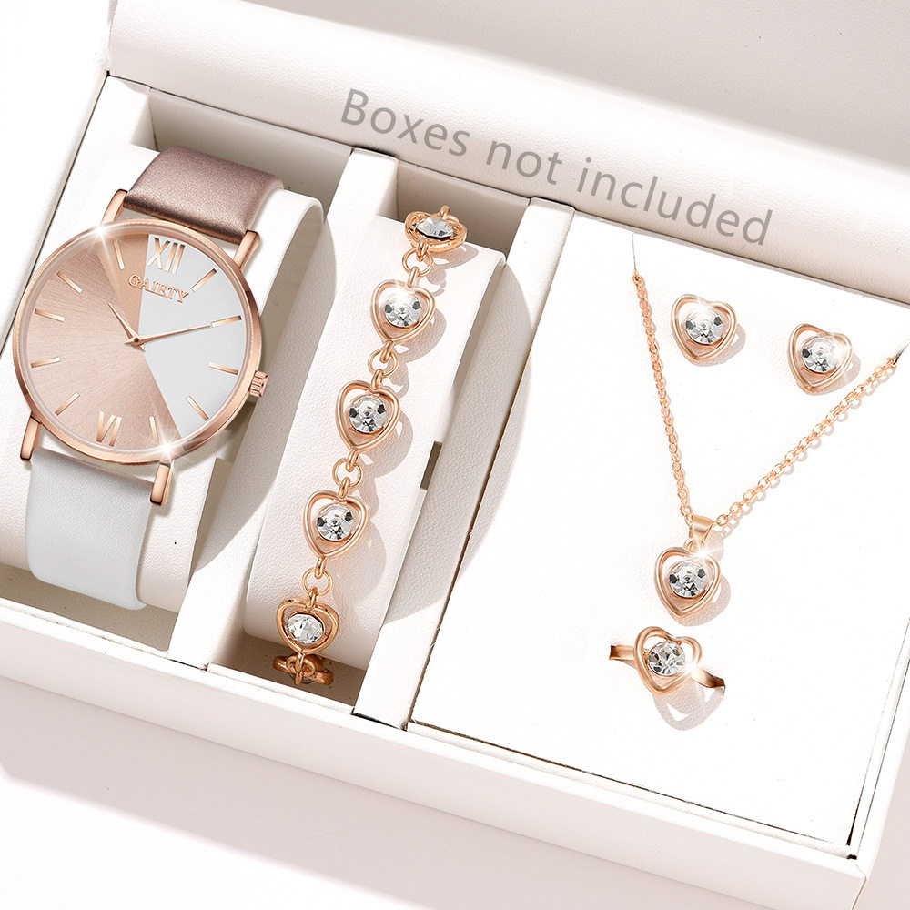 ゴールド+ホワイト+ローマンプレート+ラブダイヤモンドブレスレットアクセサリー