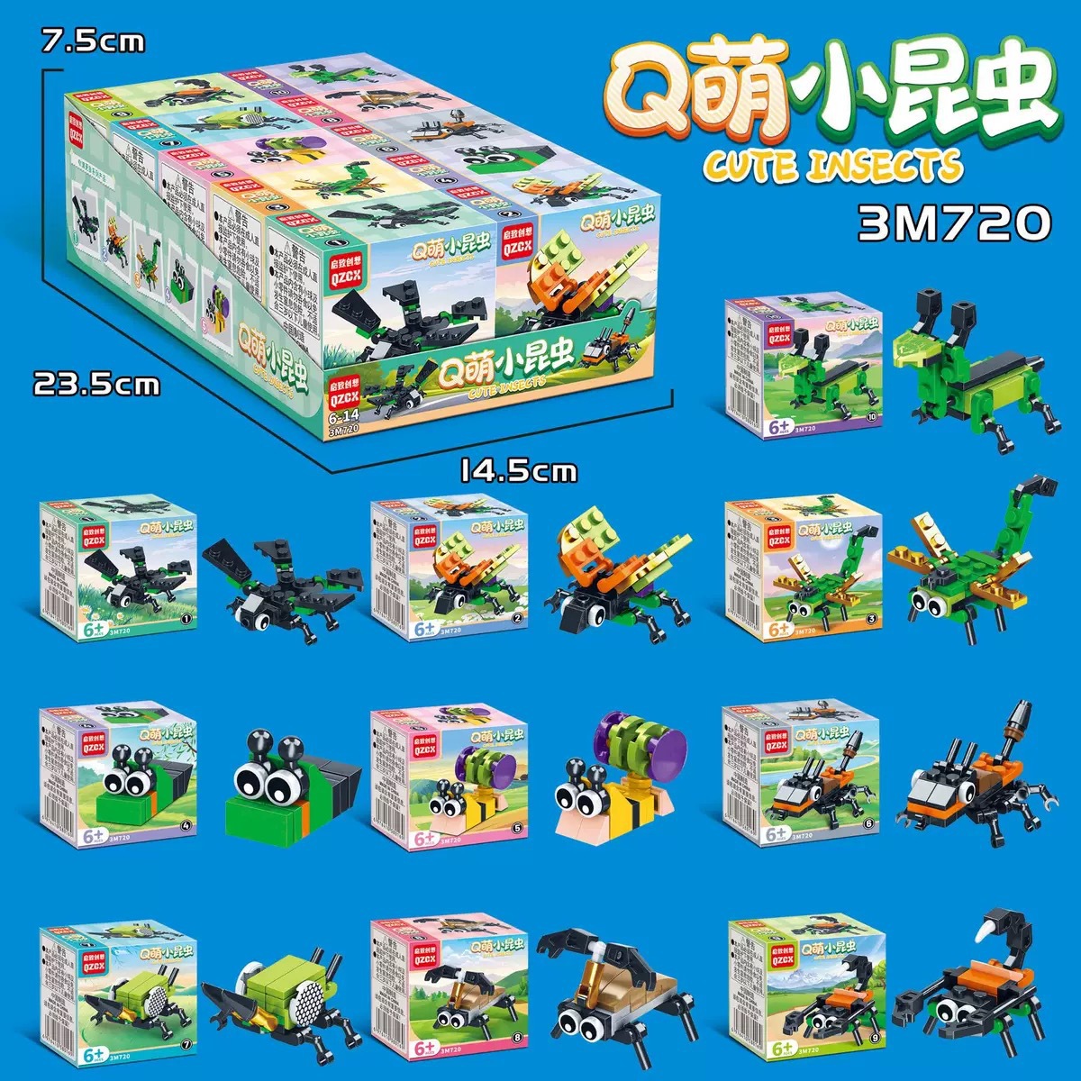 3m 720昆虫【展示箱10匹】