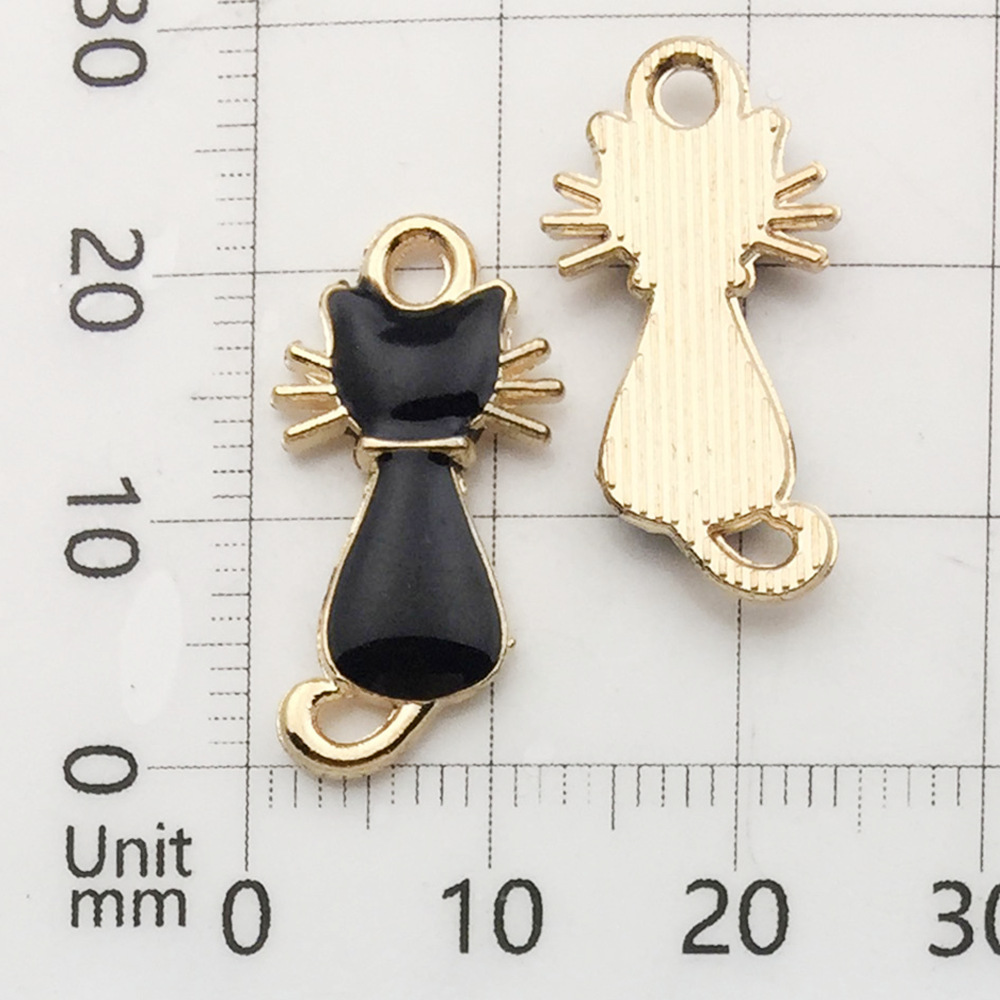 油滴る黒背中猫 1個-1g-11*22mm-9928