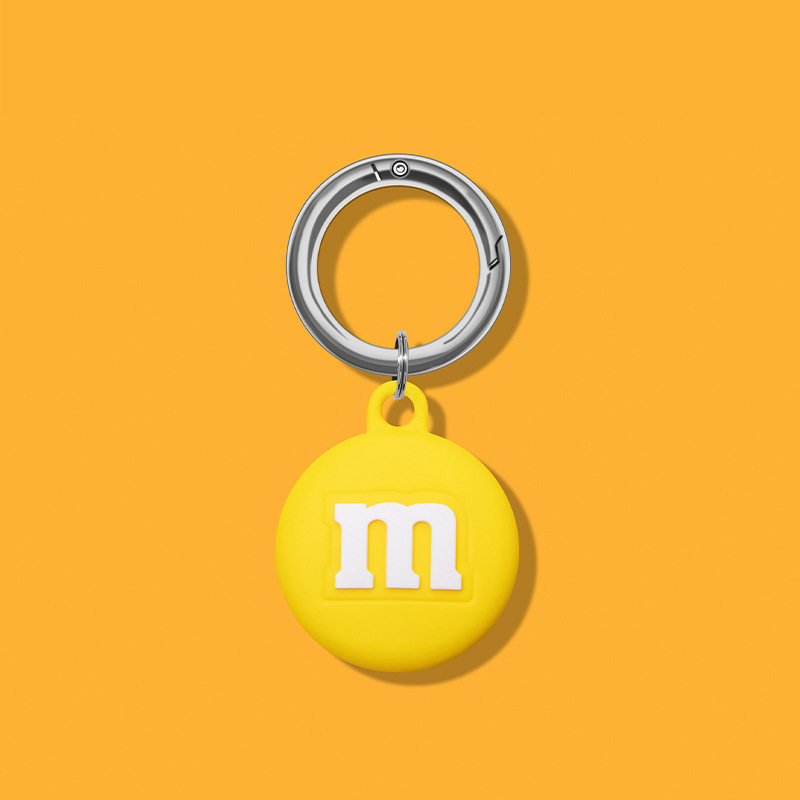 エアタグ漫画保護カバー-イエロー M ビーン + サークル