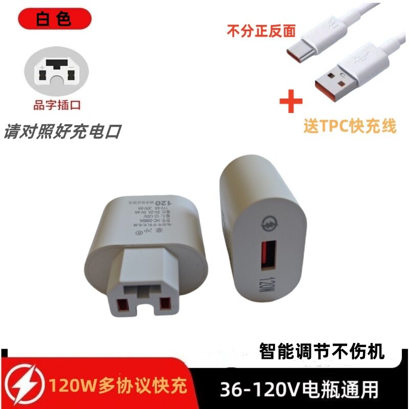 ホワイト 120W+ 1.5m Type-c 急速充電ケーブル