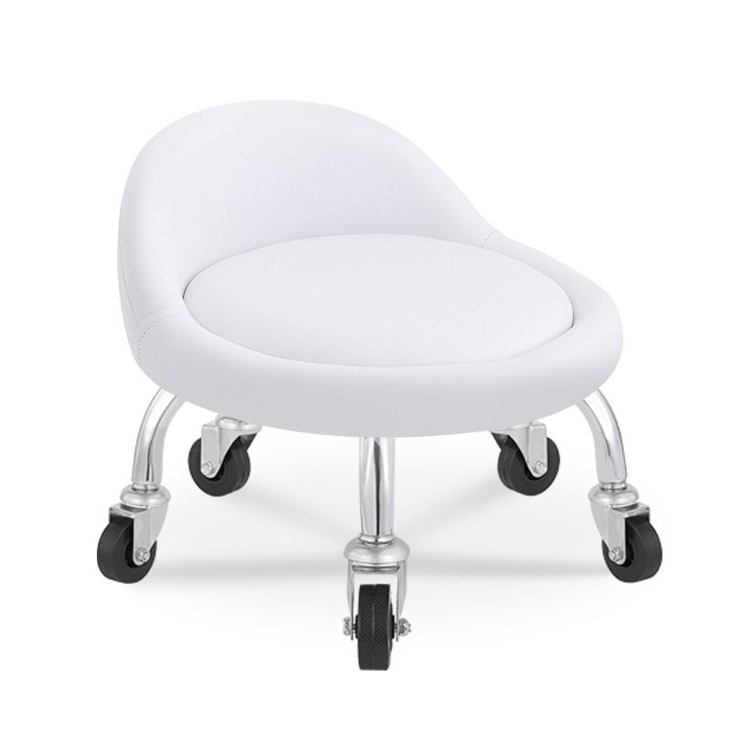 ホワイト小背もたれ鉄輪モデル【ロースツール】