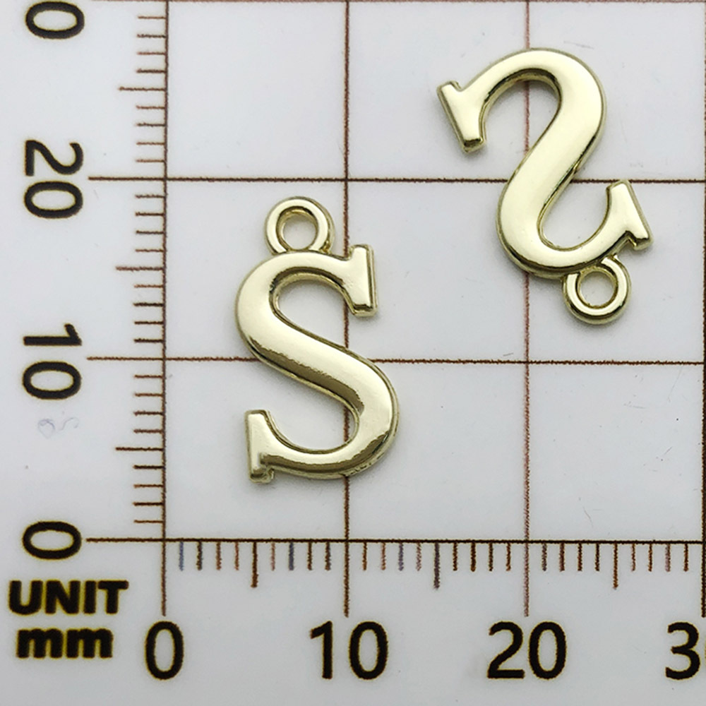 1 kc ゴールドラックメッキ文字 S-8x16mm-0.7g