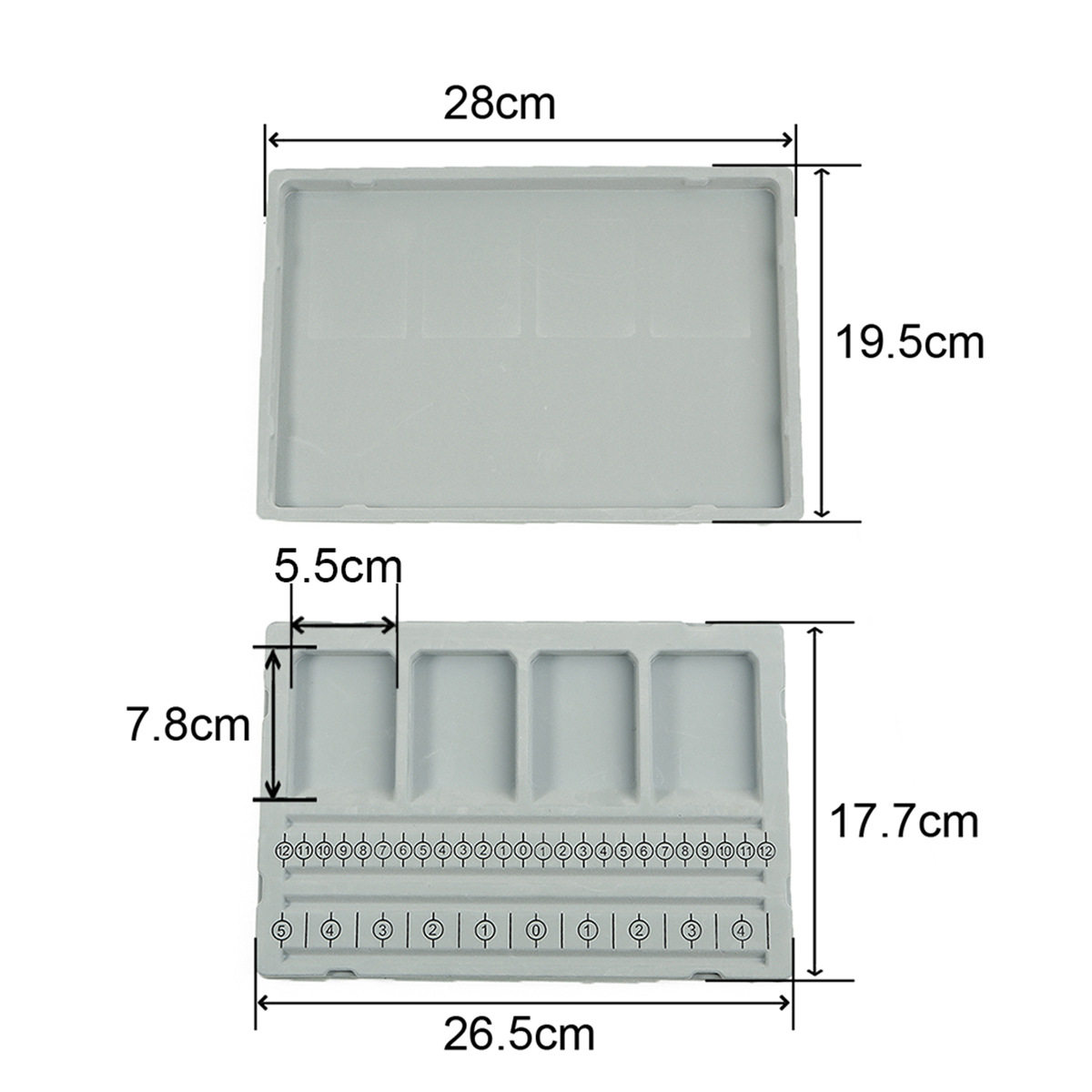 植毛デザインプレート、下層は約28x19.5x1.7cm、上層は26.5x17.7x1.5cm、1セット/パック