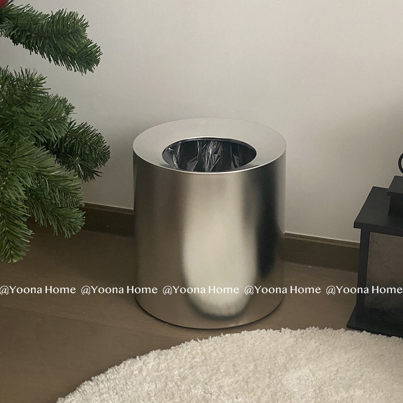 メッキ銀色ゴミ箱8リットル