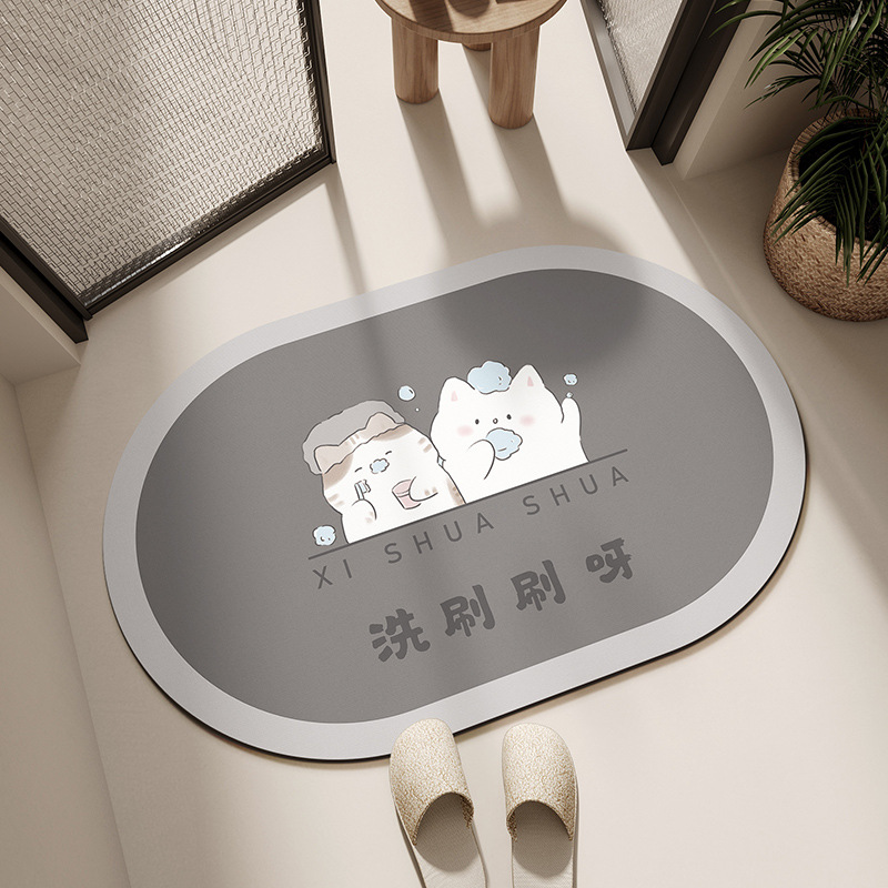 楕円形珪藻泥ソフトクッションを一緒にブラッシングするのが好きです - 楕円形
