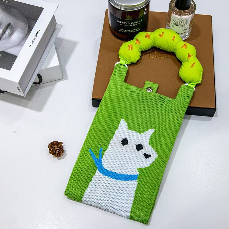 【ハンドル+ショルダーストラップ】白い小さな犬