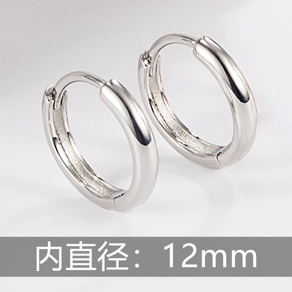 内径12mmホワイトゴールド/一対の価格 (銅メッキホワイトゴールド) h154