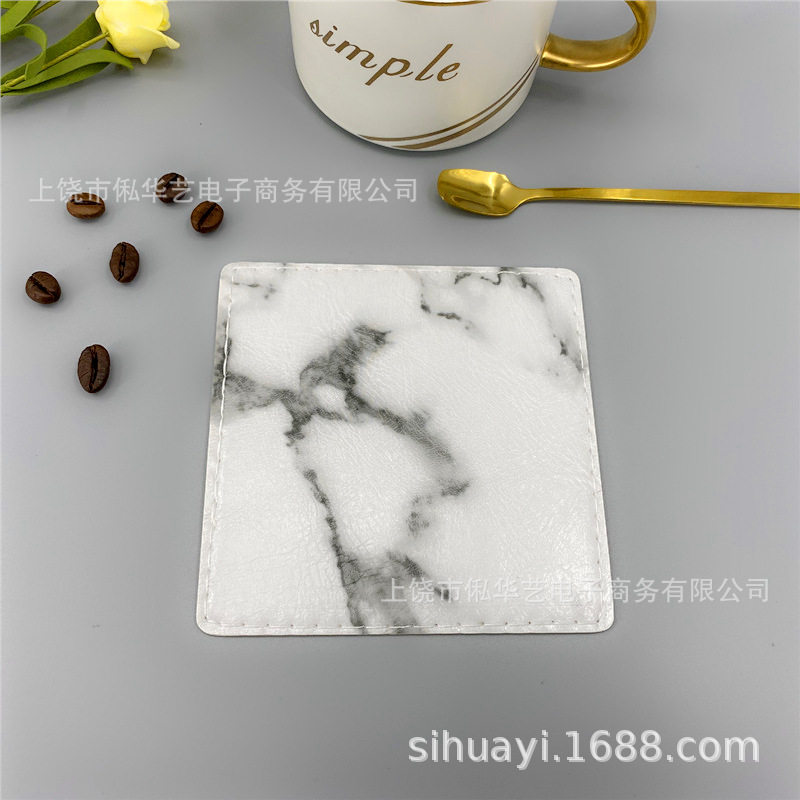 ホワイト11cm角型コースター