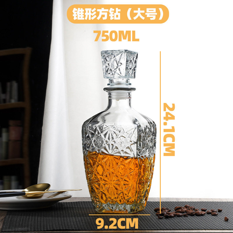 750ml ラージスクエアダイヤモンド、透明