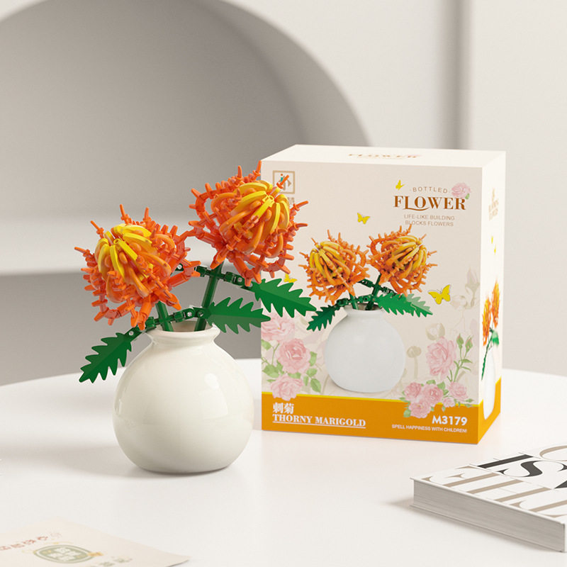 M3179/とげ菊/花瓶付き/カラーボックス