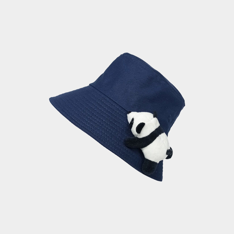 紺色漁師帽 + つばパンダ