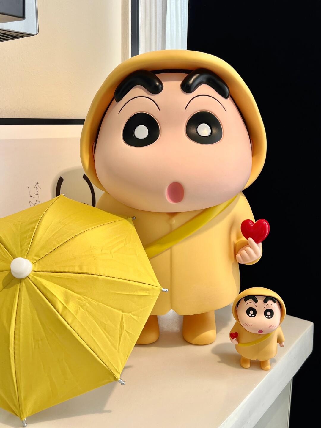 「大1個、小1個」黄色ビシンレインコートシャオシン40cm+Q黄ビシン12cm(傘付き)