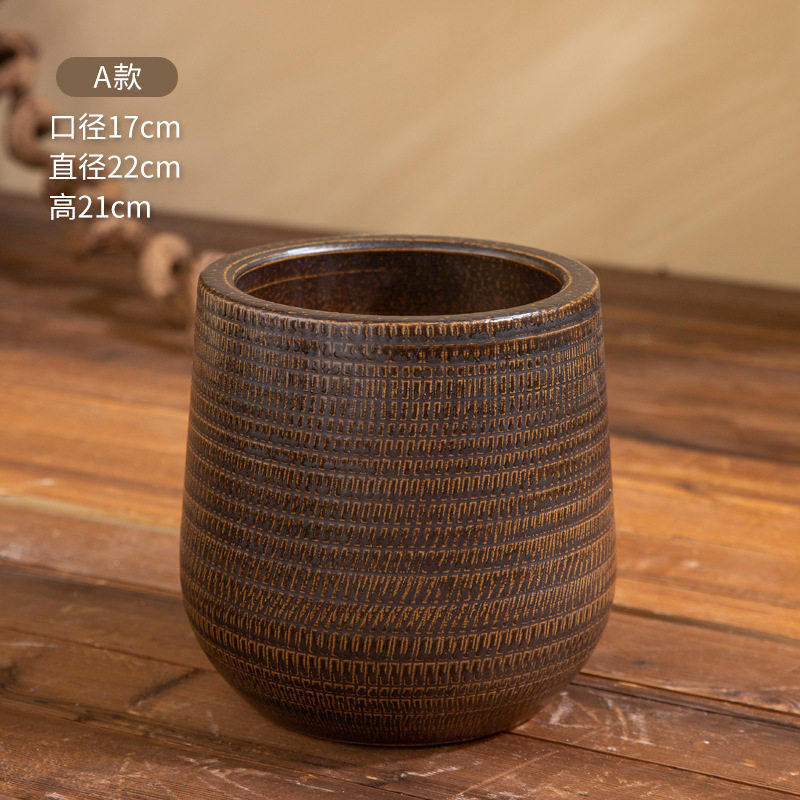 彫刻模様付き植木鉢 タイプA (デフォルトでは穴は開けられていません)