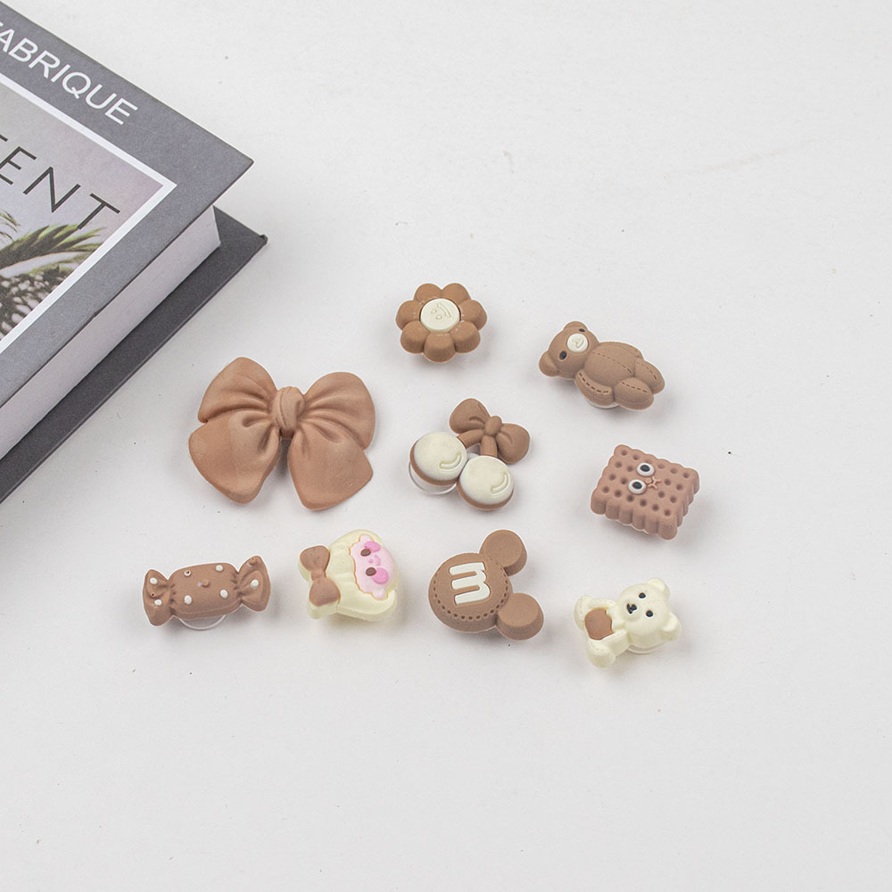 カーキ色の蝶結びセット (9つのアクセサリー)