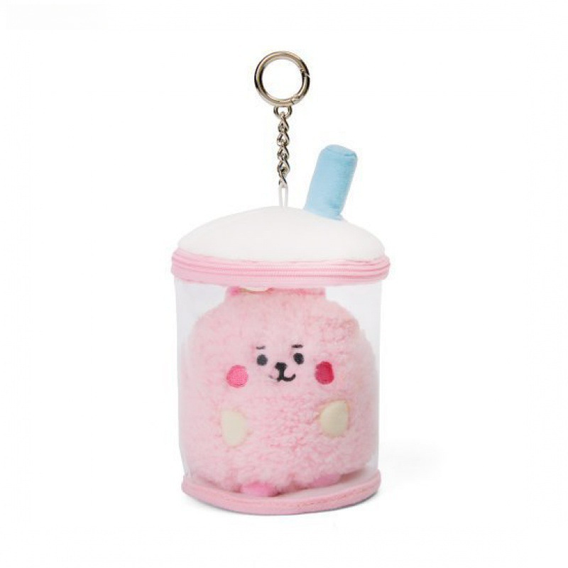 ピンクのウサギのミルクティーカップペンダント