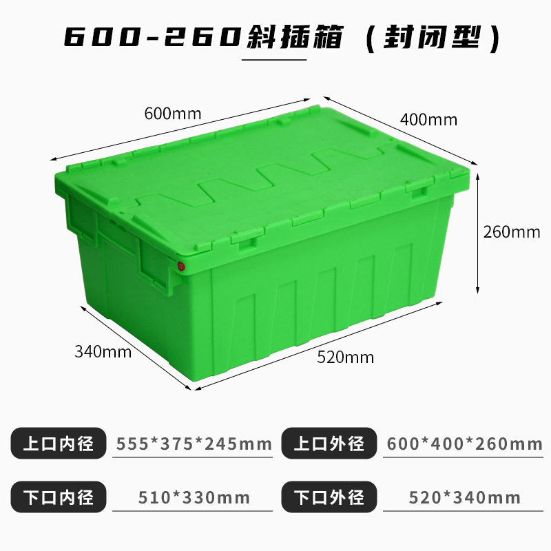 【密閉型】600-260 傾斜プラグボックス グリーン 蓋付