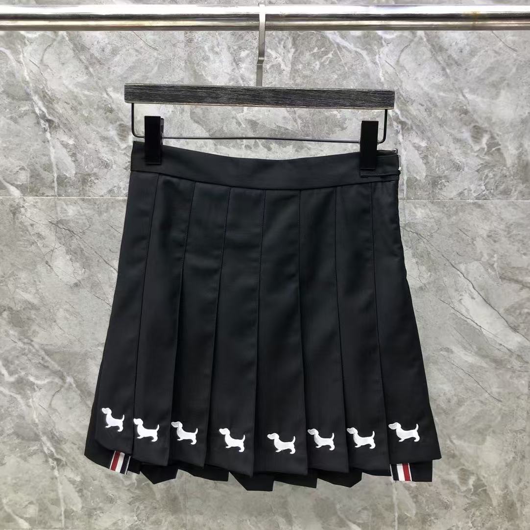 刺繍入り子犬スカート ネイビーブルー
