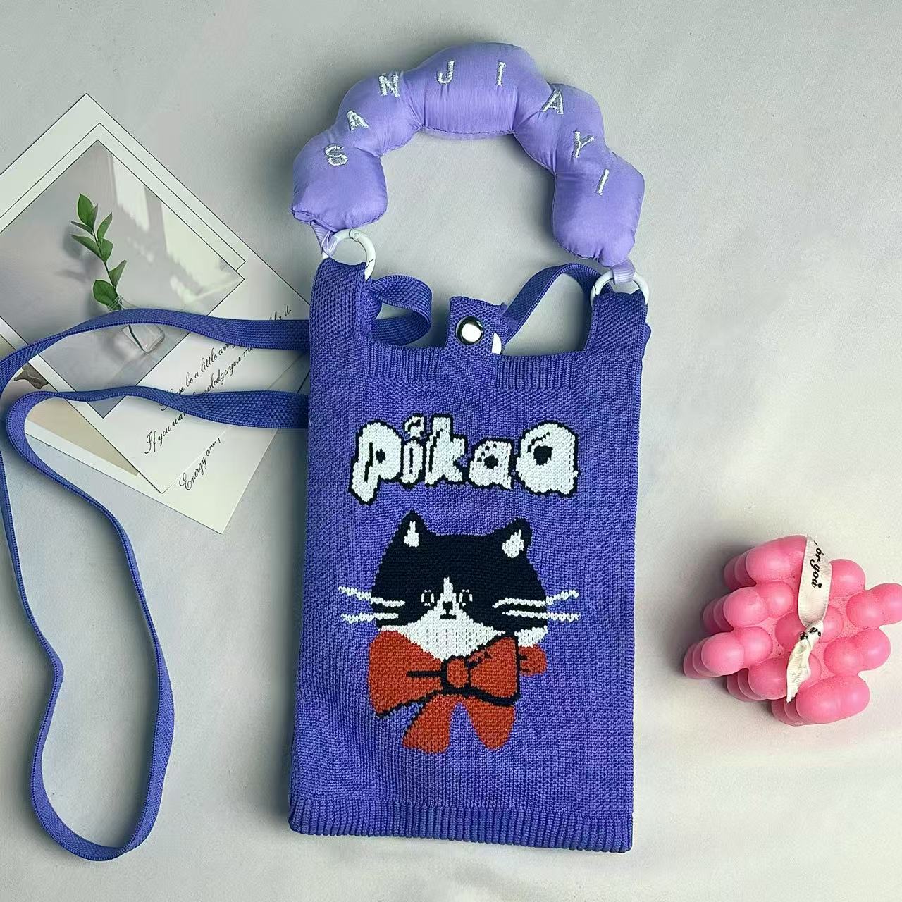 【ハンドル+ショルダーストラップ】蝶ネクタイキャット