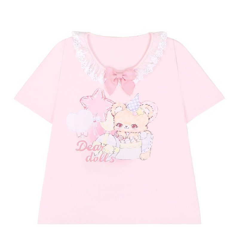 薄粉tシャツ