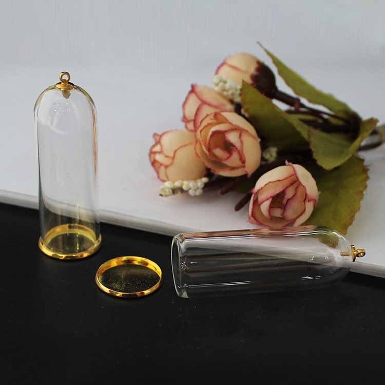 50X18MM ベルジャー + フラットキャップ + ゴールドシンプルホルダー