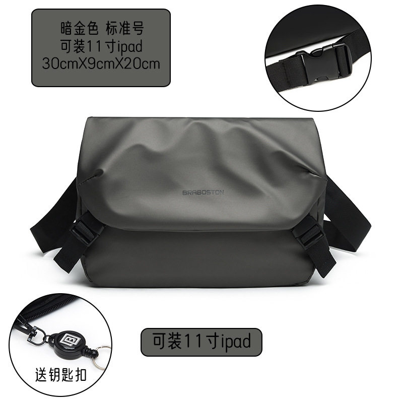 ダークグリーンの標準サイズのショルダーストラップバックル (iPad 11inch 台収納可能)