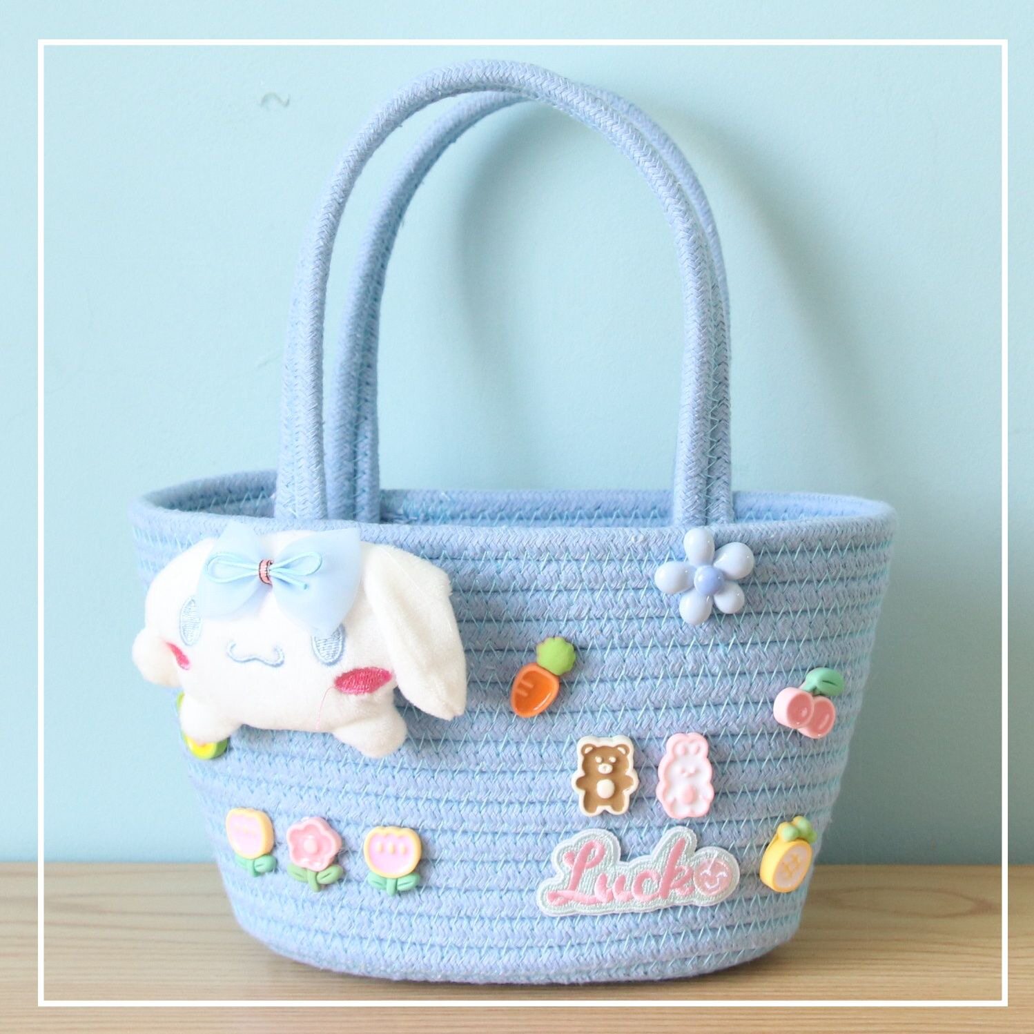 ブルー シナモン ドッグ クリーム グルー ハンドバッグ