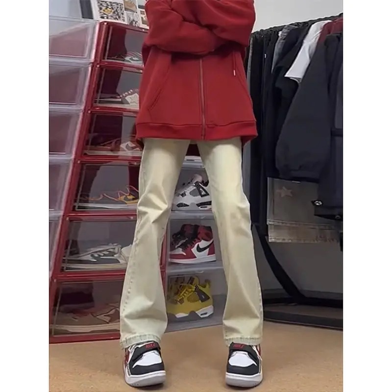 イエローマッドカラーストレッチ[ややフレア]
