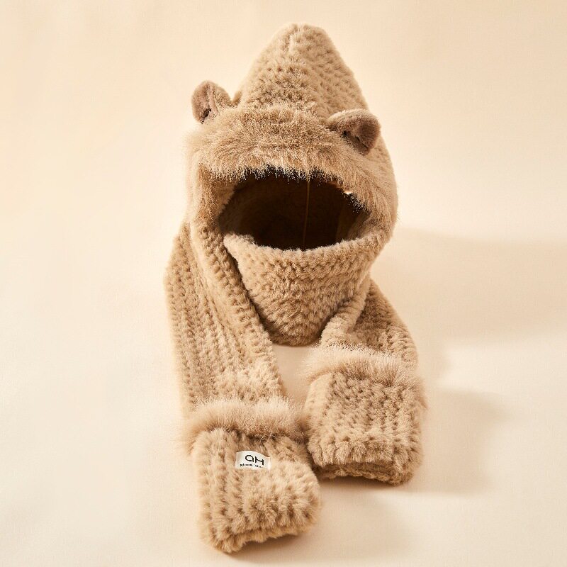 狐狸耳三件套-卡其色