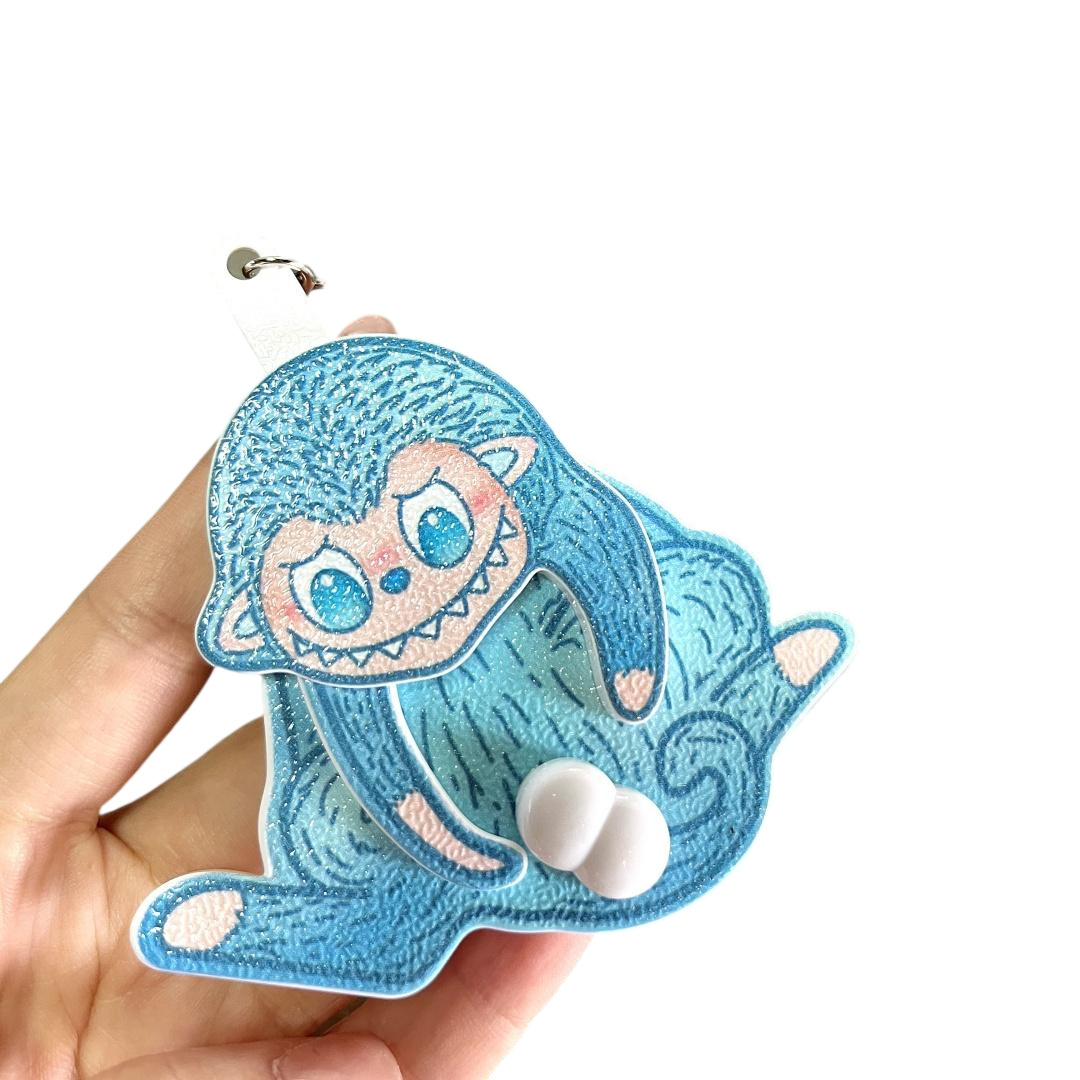 【ブルー】たまごぶらぶらモンキー チャーム