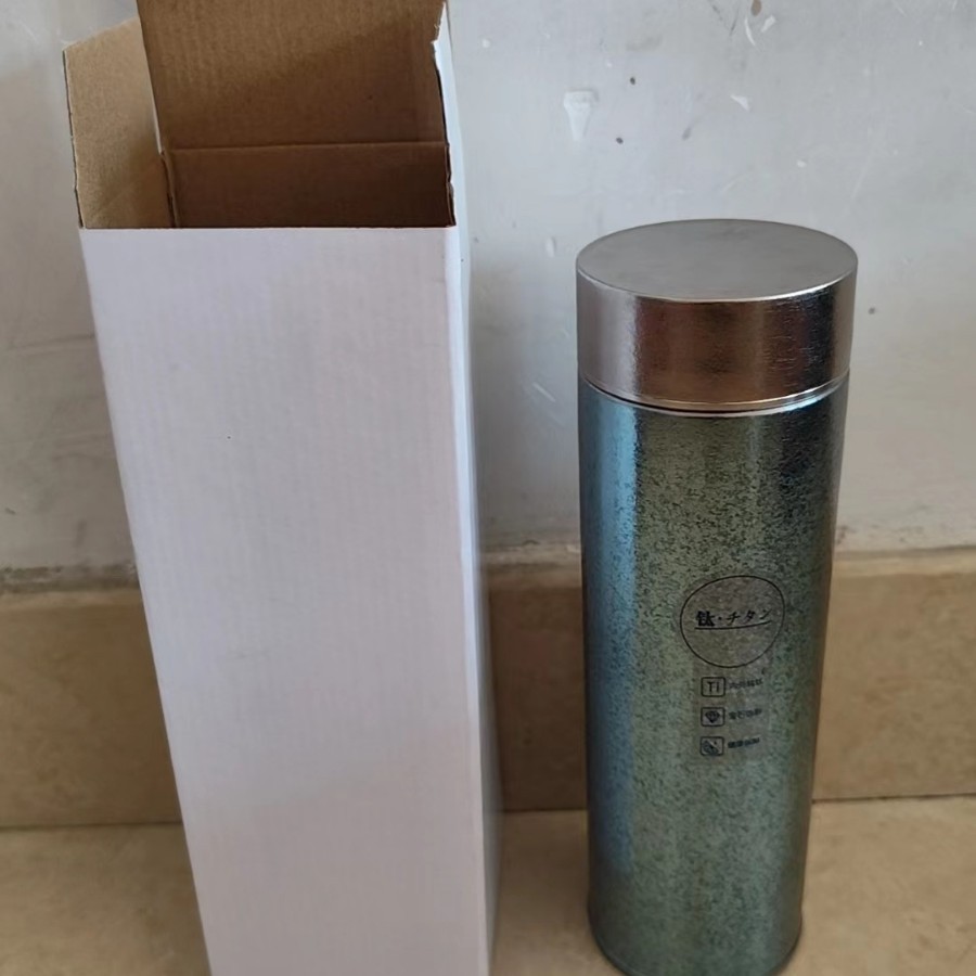 ホワイトボックス ストレートカバー 純チタン 500mL スカイブルー
