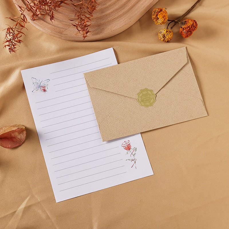 麻布カレー封筒1枚 + 箔押しシール1個【シールランダム】