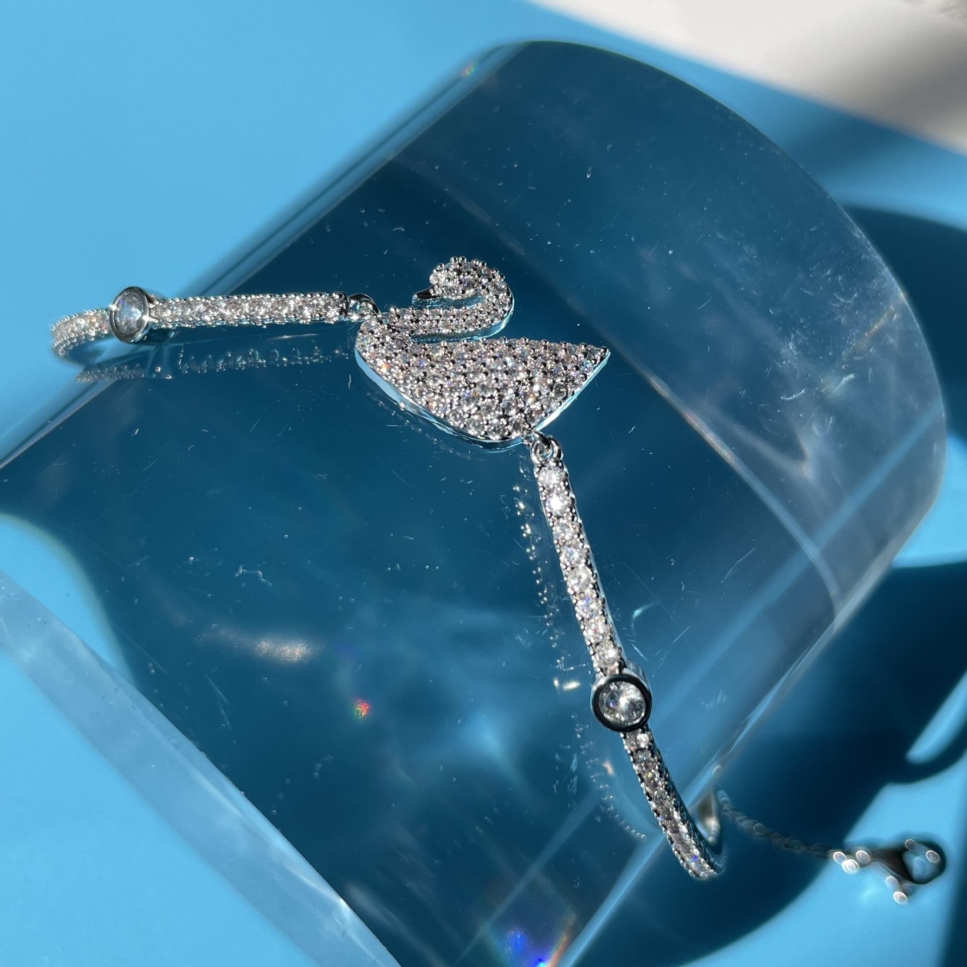 シルバー Shijia リトル スワン ブレスレット