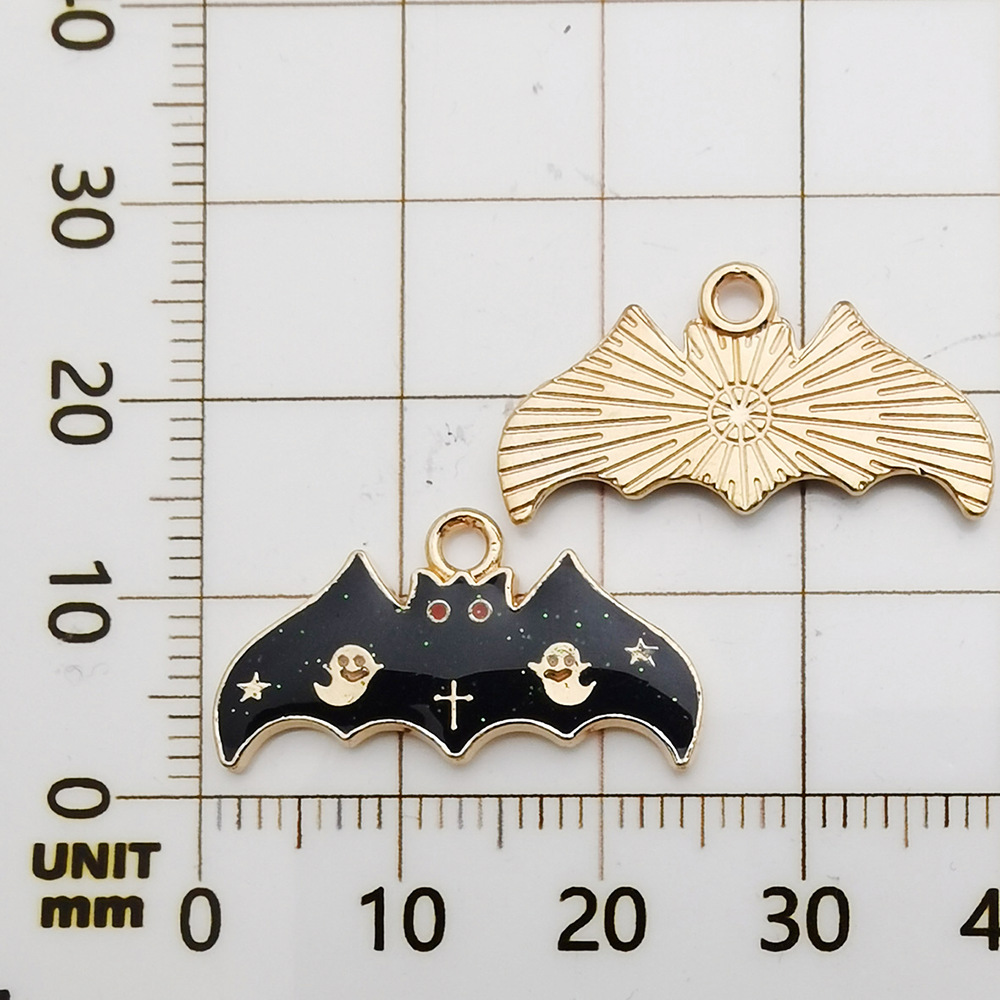 黒い油が滴るハロウィンコウモリ 1 個-1.2g-24*13mm-15388