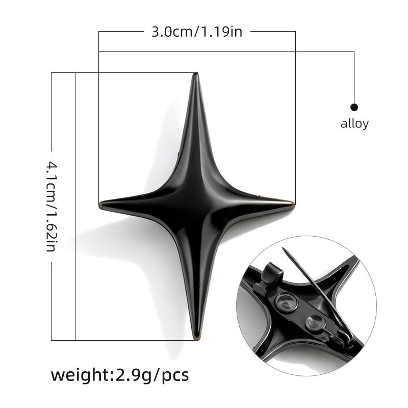 G0005-30x41mm ガンカラークロススターブローチ/個