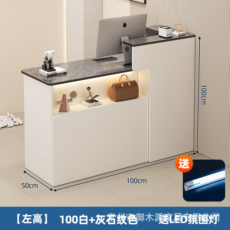 ムーアストーンカラー+ホワイトキャビネット-100cm【左コーナー】