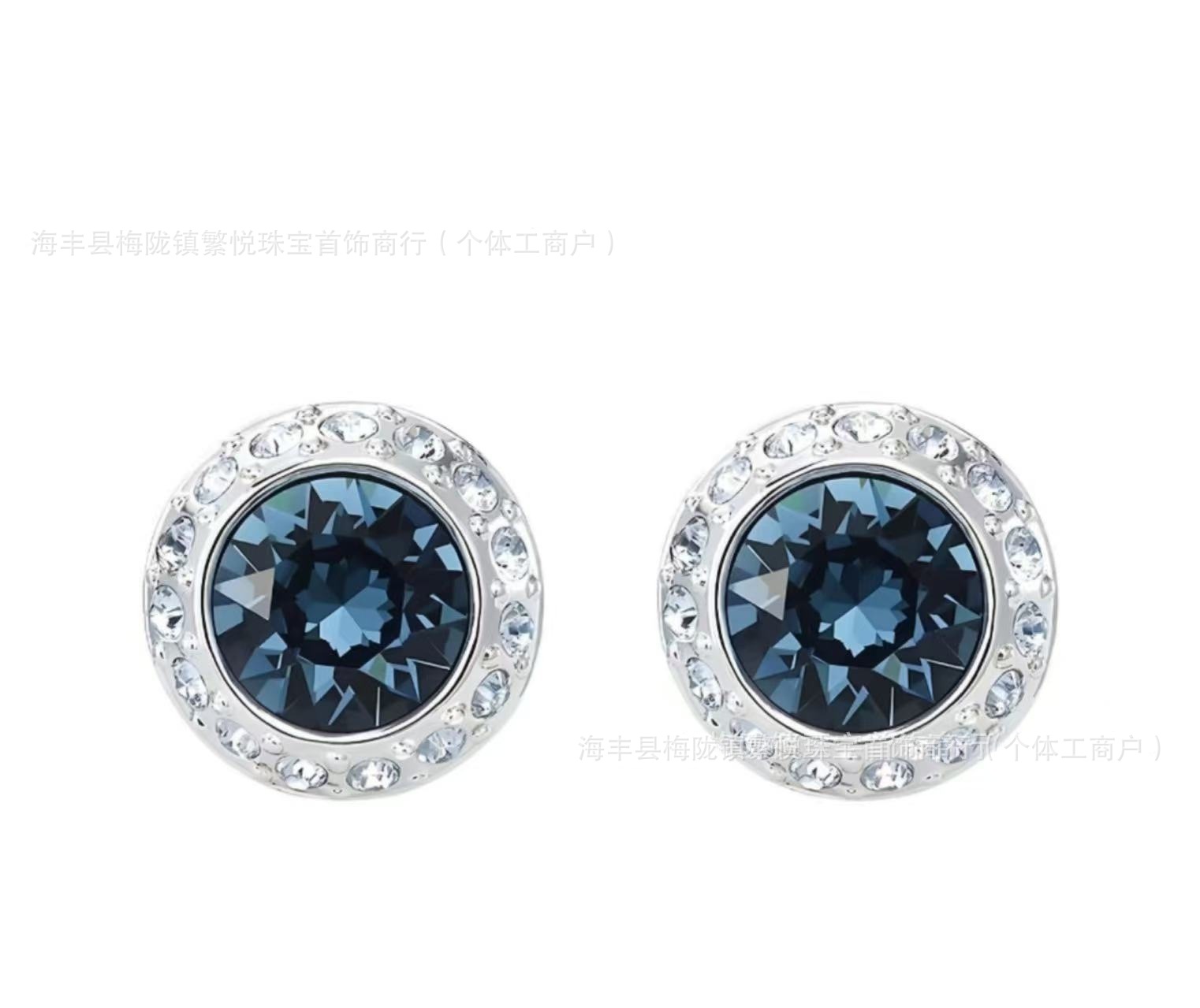 ブルークリスタルローマンイヤリング