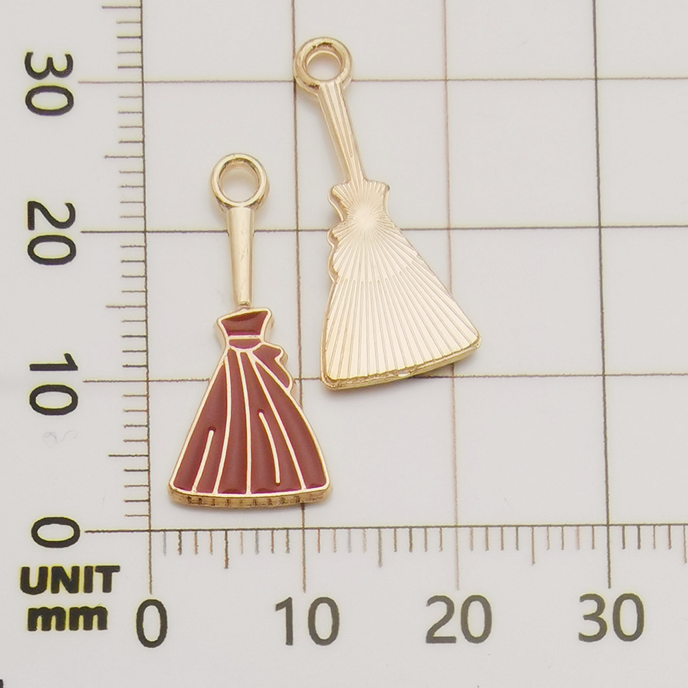 赤茶色の油滴るハロウィンほうき 1本-0.7g-10*23mm-14016