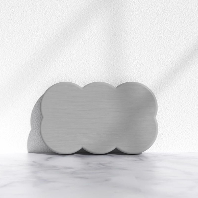四角い雲 - ライトグレー (8*13*0.9cm)