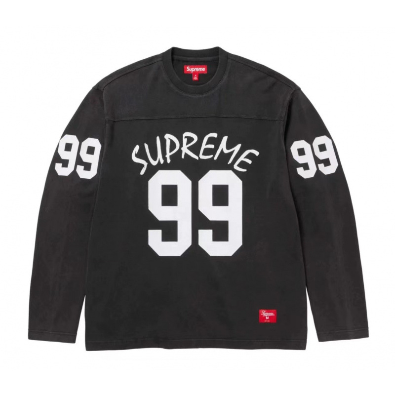 E571 Supreme24 99 L/S フットボールトップ 長袖T ブラック